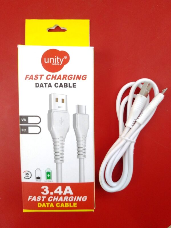 V8 - 3.4 Amp Charging Data Cable For Fast Charging (Box Packing, 1 Year Warranty)