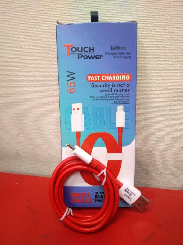 V8 - Vooc/Dash Fast Charging Cable 65Watt 6Amp (Box Packing, 1 Year Warranty, No Flash Supported)