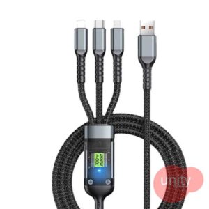 3 In 1 Fast Charging Cable 100Watt with display