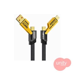 4 in 1 Metal Alloy Ports Fast Charging & Data Transfer 65W Cable USB+TC+iPhone + C to C