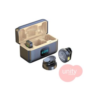 2-in-1 Wireless Collar Microphone Noise Cancelling 164ft Range for YouTube, Video Recording (Type-C Port)